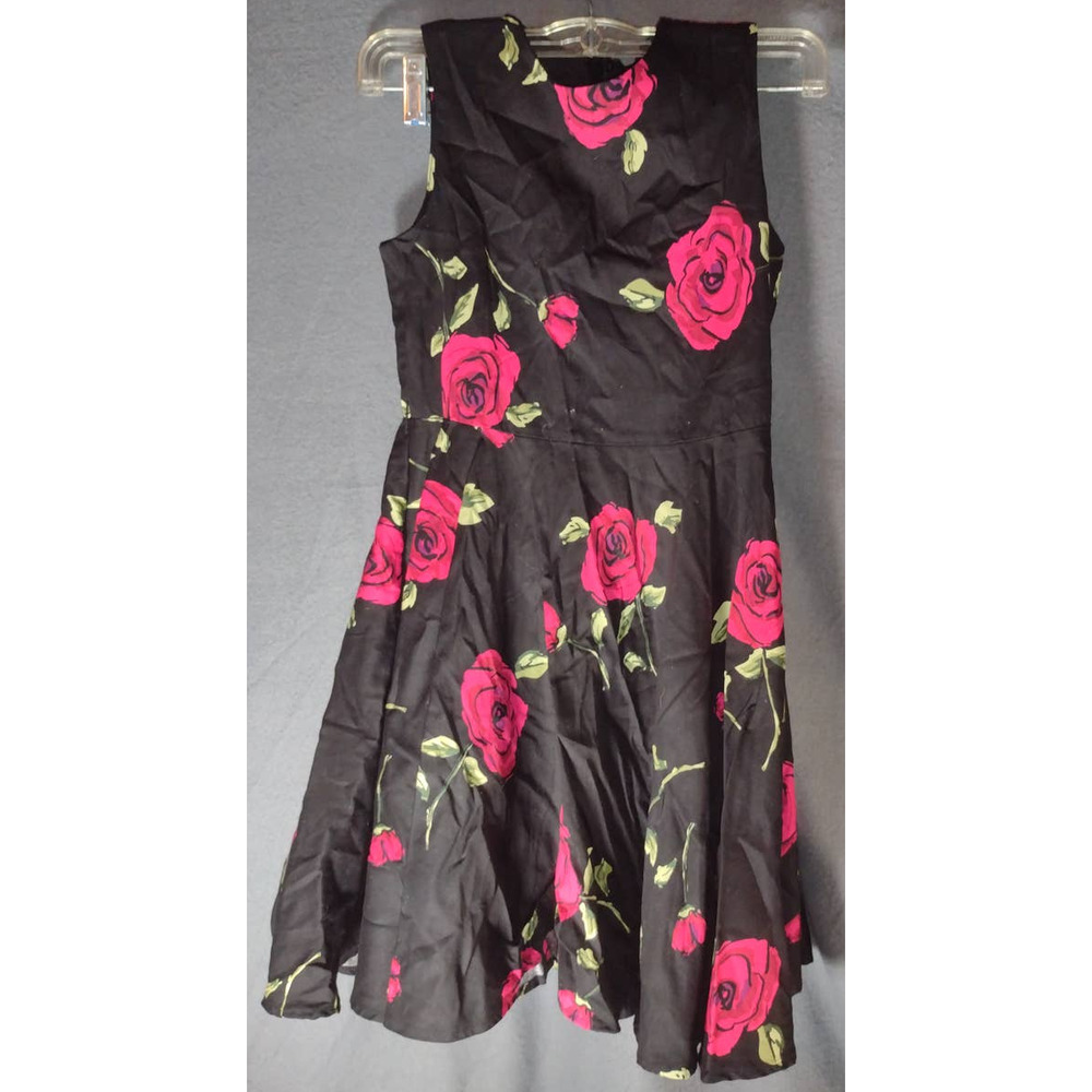 KATE KASIN BLACK FLORAL DRESS GIRLS 9/10 YEARS